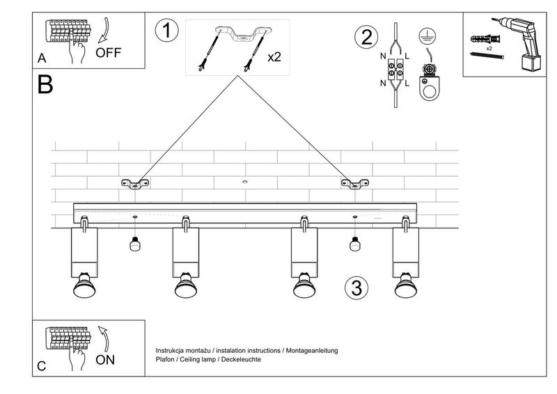 LAMPA sufitowa SL.0463 metalowa OPRAWA plafon regulowane reflektorki białe zdjęcie 5