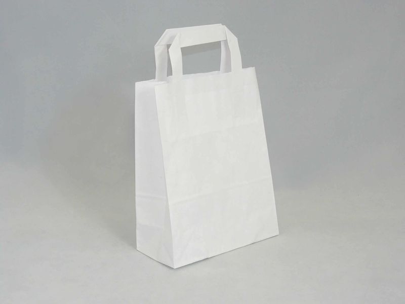Torba papierowa biała mała 18 x 8,8 x 23 cm zdjęcie 1