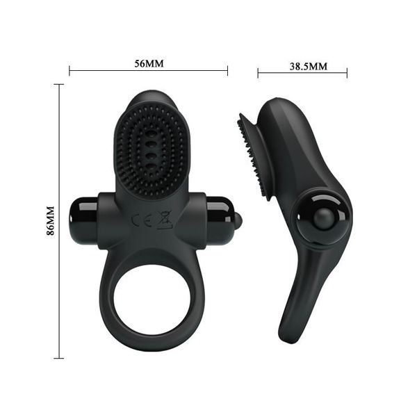 Pretty Love - Vibrant Penis Ring Ii Black zdjęcie 5
