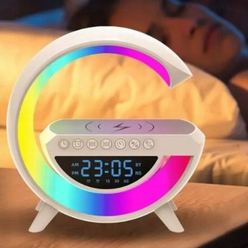 LAMPKA NOCNA LED RADIO FM ŁADOWARKA BUDZIK GŁOŚNIK RGB ZEGAR na Arena.pl