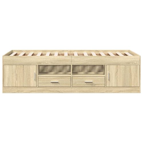 Metalowa rama łóżka, bez materaca, dąb sonoma, 90x200 cm na Arena.pl