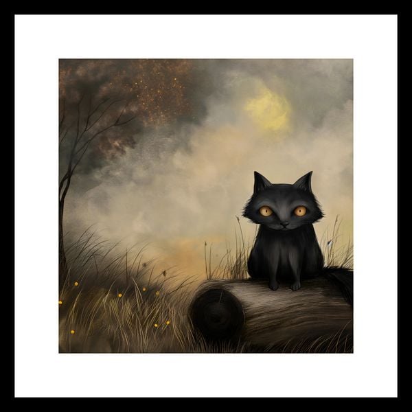 Plakat 30x30cm Czarny Kot zdjęcie 3