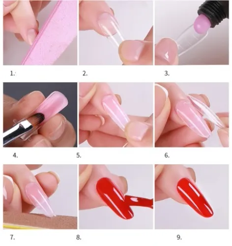 ZESTAW Formy DUAL DO AKRYLOŻELU 12 rodzajów MIGDAŁ pędzelek zaciskarka na Arena.pl