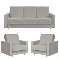 Zestaw mebli wypoczynkowy Alicja wersalka kanapa fotele Family Meble beżowy