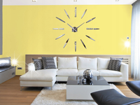 ZEGAR CLEOART DESIGN ŚCIENNY LUSTRZANY MECHANIZM NAKLEJANY XXL 3D DIY 130cm