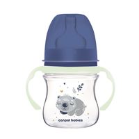 CANPOL Butelka antykolkowa ze świecącymi uchwytami Koala 120ml nieb