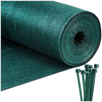 Siatka cieniująca 95% osłonowa 1,7x10m zielona, 185g/m2, 50 szt. opasek zaciskowych
