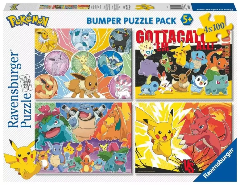 Puzzle dla dzieci 4x100 Pokemon zdjęcie 1