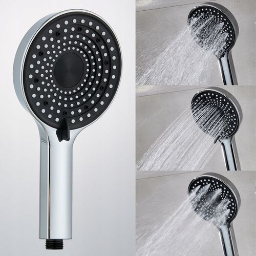 Słuchawka prysznicowa natryskowa 3 funkcje ekologiczna ANTI-CALC chrom duża na Arena.pl