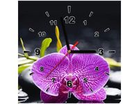 30X30CM ZEGAR ORCHIDEA OBRAZ DREWNO