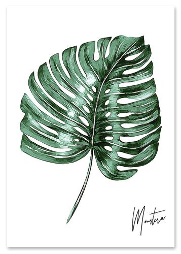 Plakat monstera podpis 21x29,7 cm A4 na Arena.pl