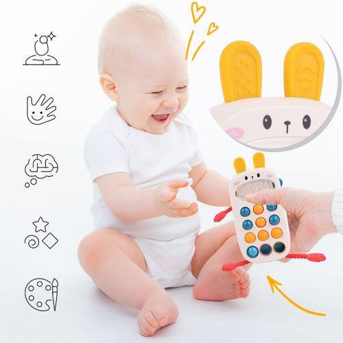 Telefon Króliczek Sensoryczny Smartfon Edukacyjny z Dźwiękiem na Arena.pl