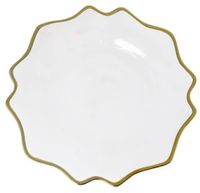 Podtalerz szklany przezroczysty ze złotym brzegiem
