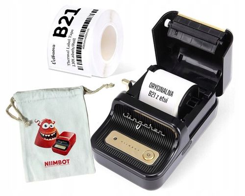 NIIMBOT B21 Drukarka Termiczna NAKLEJKI Bluetooth + POKROWIEC na DRUKARKĘ na Arena.pl