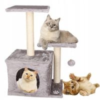 DRAPAK DLA KOTA DOMEK LEGOWISKO SŁUPEK Z ZABAWKAMI