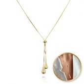 naszyjnik stal szlachetna pozłacana 14k złotem, krople zwisające nst2158