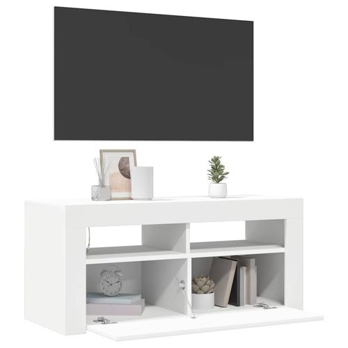 Szafka pod TV z oświetleniem LED, biała, 90x35x40 cm na Arena.pl