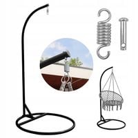 STELAŻ PODSTAWA NA FOTEL WISZĄCY KOKON OGRODOWY HUŚTAWKĘ DUŻY XXL CZARNY