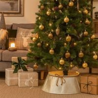 OSŁONA POD CHOINKĘ SREBRNA DEKORACYJNA ZASŁONA NA PIEŃ STOJAK CHOINKI H25CM