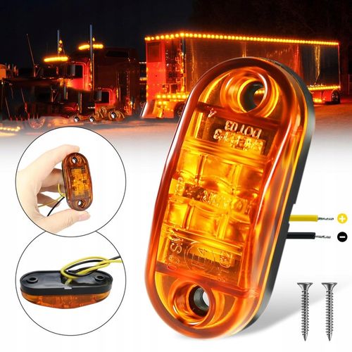 10x LAMPA OBRYSOWA OBRYSÓWKA DIODOWA LED POMARAŃCZOWA + ZESTAW ŚRUBEK na Arena.pl