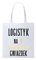 Torba Biała Eco Shopper Dla Logistyka Prezent Z Nadrukiem Ze Zdjęciem