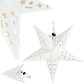 Gwiazda Składana Świąteczna Witraż Papierowa 3D Dekoracja Ażurowa Okno 27Cm