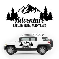 NAKLEJKA NA BOK AUTA dekoracyjna wodoodporna góry KAMPER camper auto 100cm