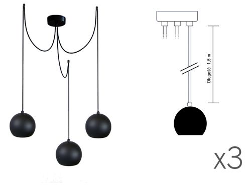 LAMPA kula biała z białymi hamulcami pająk 3 wisząca + GU10 na Arena.pl