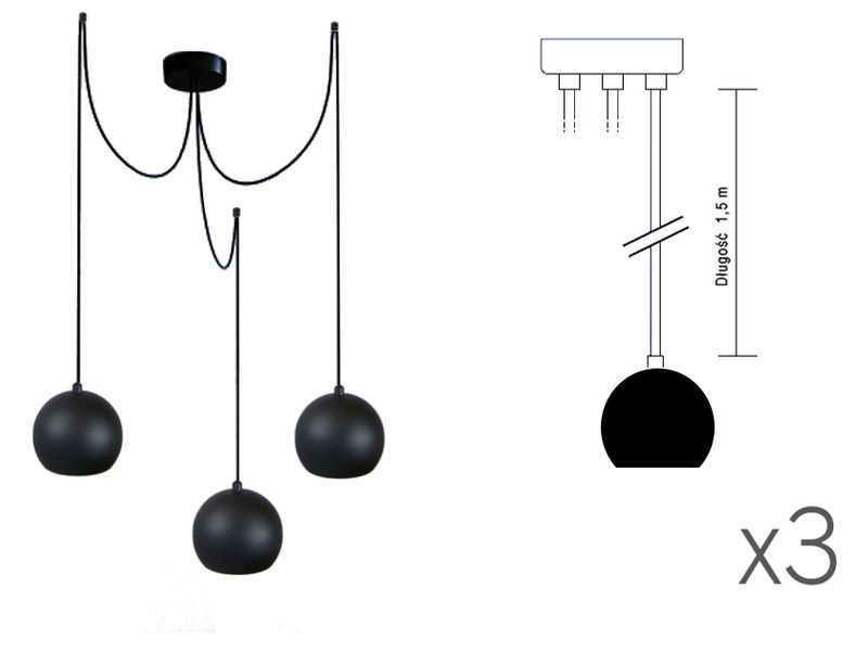 LAMPA kula biała z białymi hamulcami pająk 3 wisząca + GU10 zdjęcie 4