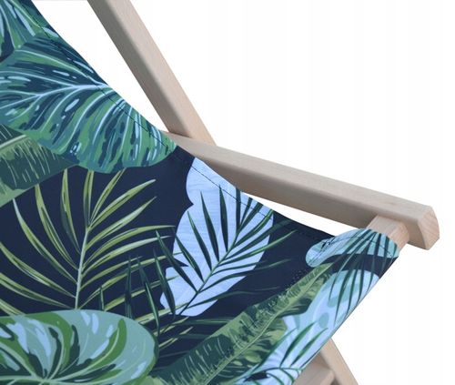 LEŻAK DREWNIANY OGRODOWY Z NADRUKIEM SKŁADANY MATERIAŁ WYTRZYMAŁY na Arena.pl