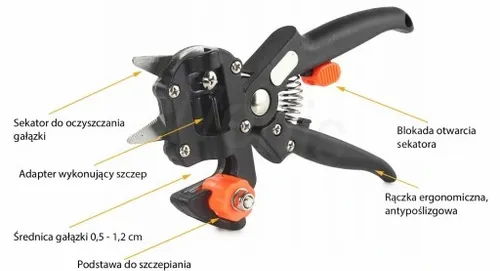 NOŻYCE SEKATOR do SZCZEPIENIA DRZEW KRZEWÓW WINOGRON OKULIZACJA + TAŚMA na Arena.pl