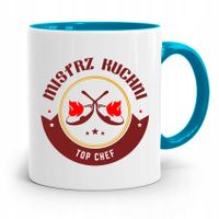 Kubek Błękitny Dla Kucharza Mistrz Kuchni Top Chef Z Nadrukiem Ze Zdjęciem