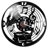 Zegar ścienny z płyty winylowej Gramofon 63.14