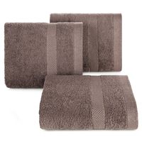 Ręcznik frotte z lśniącą bordiurą BARI 30X50 jasny brązowy