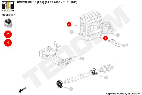 BMW 1 E87 PODUSZKA SILNIKA E87 116d 08-12 na Arena.pl