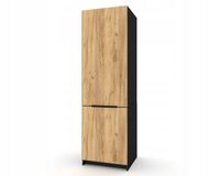 Słupek Kuchenny Stojąca Szafka Kuchenna KIRA Czarna Dąb Craft 60x200cm