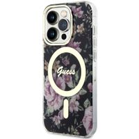 guess guhmp14lhcfwsk iphone 14 pro 6.1czarny/black hardcase flower