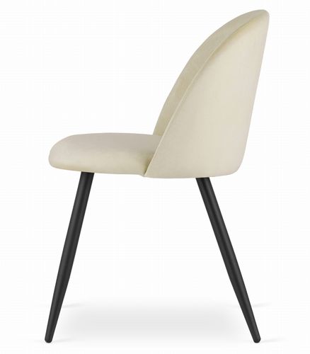 Krzesło BELLO - aksamit beż / nogi czarne x 1 na Arena.pl