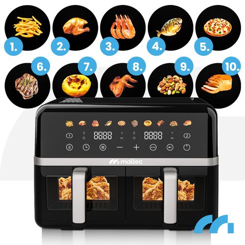 Frytkownica Beztłuszczowa 10L Air Fryer Frytownica Dwukomorowa Duża 2800W na Arena.pl