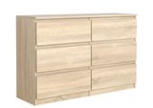 NOWOCZESNA KOMODA 6SZUFLAD 120CM SZAFKA DĄB SONOMA