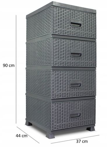 SZAFKA KOMODA REGAŁ 4 SZUFLADY DO ŁAZIENKI RATTAN na Arena.pl