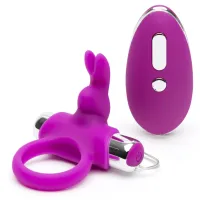 happy rabbit pierścień silikonowy z pilotem - 30 trybow wibracji