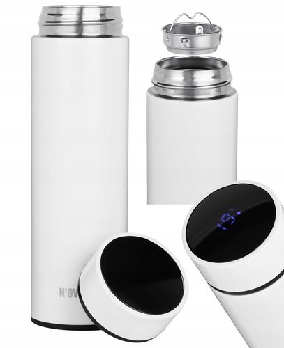 SZCZELNY TERMOS BUTELKA TERMICZNA KUBEK Z TERMOMETREM NA KAWĘ HERBATĘ SITKO na Arena.pl