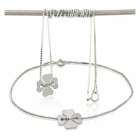 SREBRNY KOMPLET CELEBRYTKI CZTEROLISTNE KONICZYNKI PRÓBA SREBRA 925