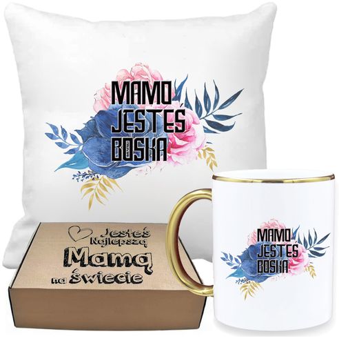 ZESTAW PREZENTOWY PODUSZKA I PIĘKNY KUBEK DLA MAMY DZIEŃ MATKI URODZINY na Arena.pl