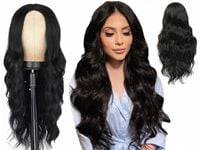 PERUKA DAMSKA WŁOSY DŁUGIE CZARNE FALE SZTUCZNE SYNTETYCZNE 70 CM