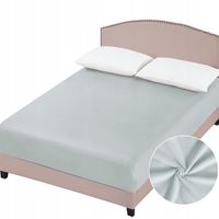 Prześcieradło welurowe 160x200 na gumkę - Jasny Szary Aksamitne Miękkie MIŚ