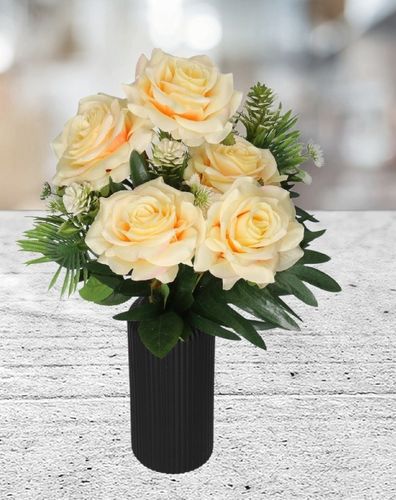 RÓŻA RÓŻE W BUKIECIE SZTUCZNE KWIATY JAK ŻYWE 49 CM DUŻY BUKIET GĘSTY na Arena.pl