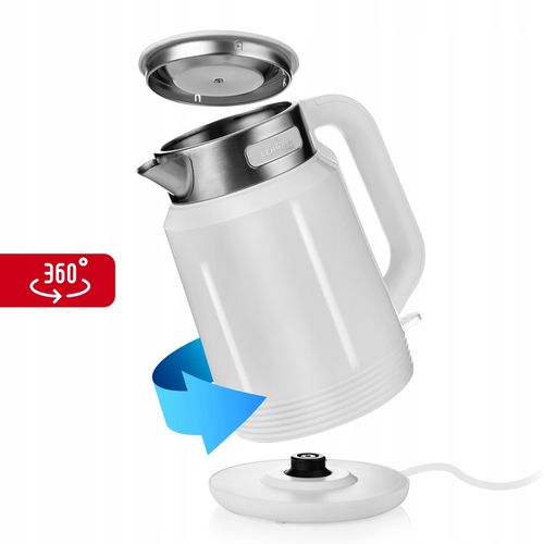 CZAJNIK ELEKTRYCZNY BEZPRZEWODOWY 2200W MOCNY BIAŁY STALOWY DUŻY 2,0L na Arena.pl