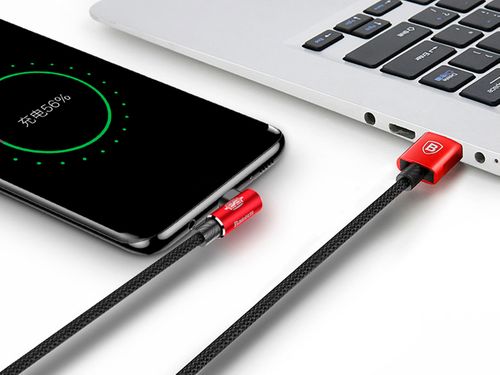 BASEUS 2M DŁUGI KABEL MICRO-USB KĄTOWY OPLOT CZERWONY na Arena.pl